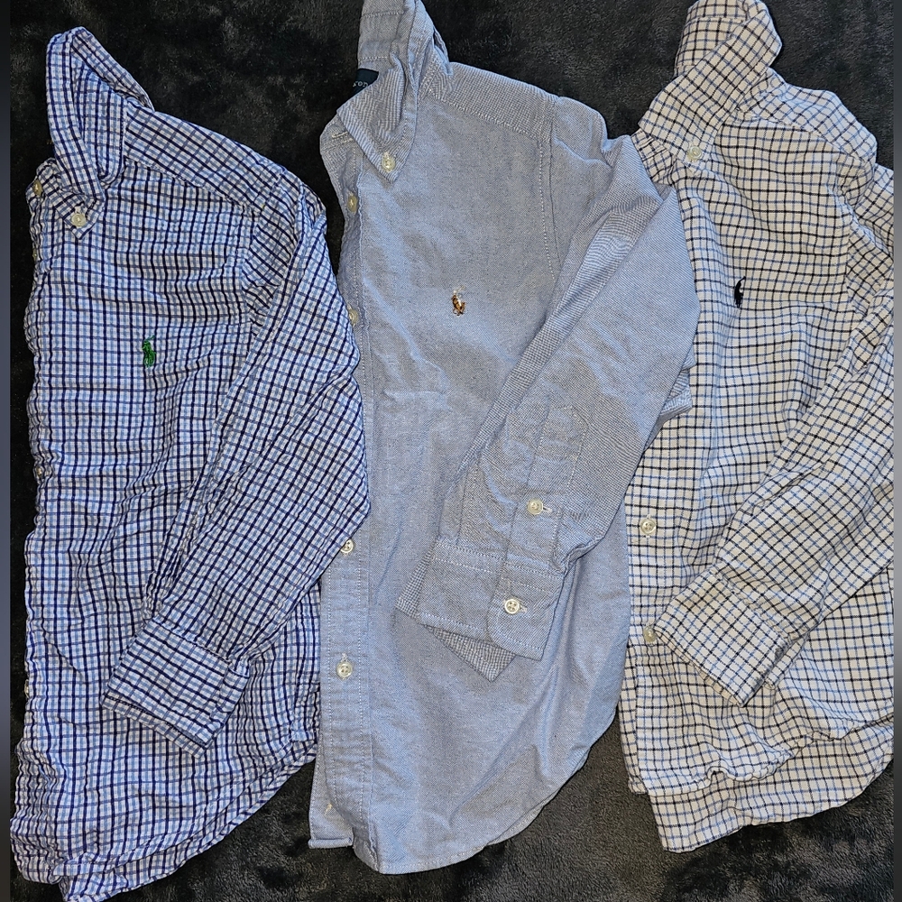 Boys Polo Ralph Lauren LS Oxford Bundle - Light Blues